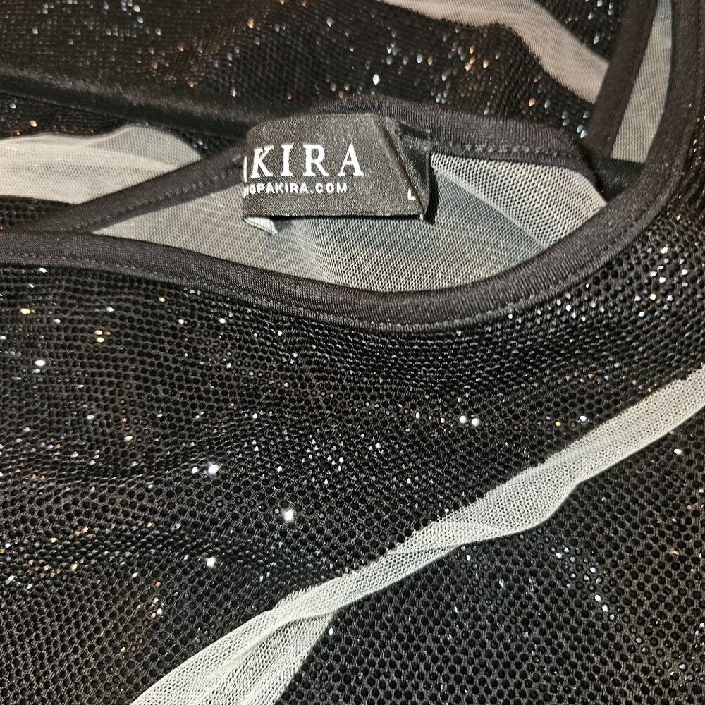 Rhinestone & Sheer Cocktail Dress - Picture 9 of 9